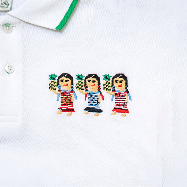 Playera tipo Polo, Infantil, Flor de Piña, Talla Extra Grande
