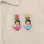Playera tipo Polo, Dama, Chinas Oaxaqueñas, Talla Chica