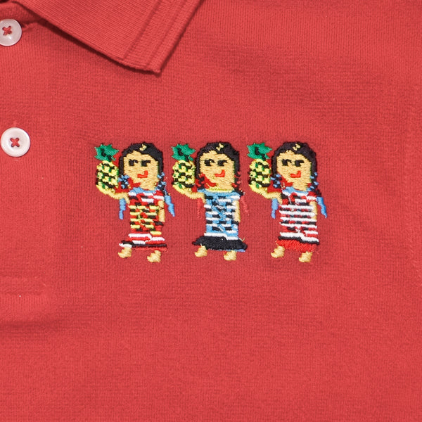 Playera tipo Polo, Dama, Flor de Piña, Talla Mediana