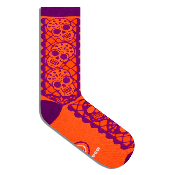 Papel picado, calaveritas (Naranja)