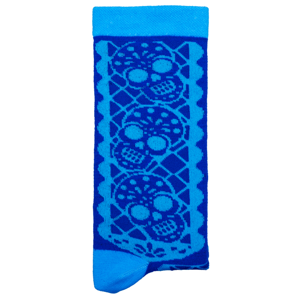 Papel picado, calaveritas (Azul)