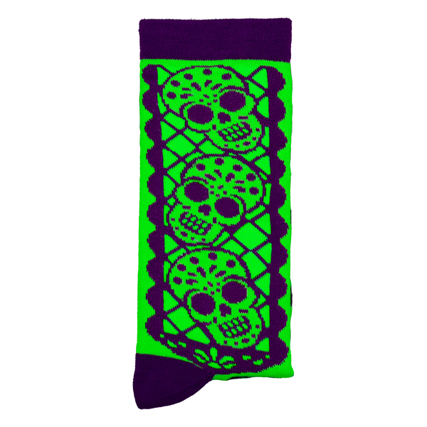 Papel picado, calaveritas (Verde)