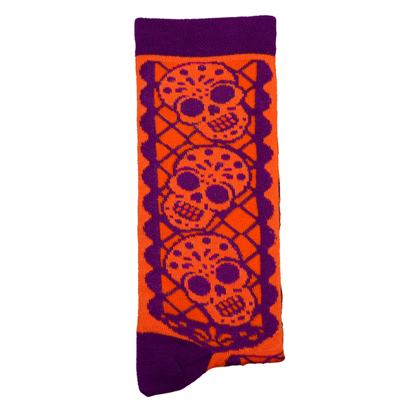 Papel picado, calaveritas (Naranja)