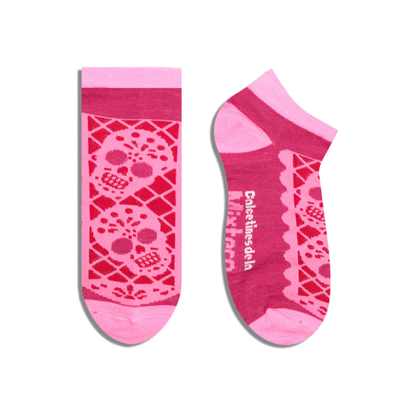 Papel picado, calaveritas (Rosa, Tines)